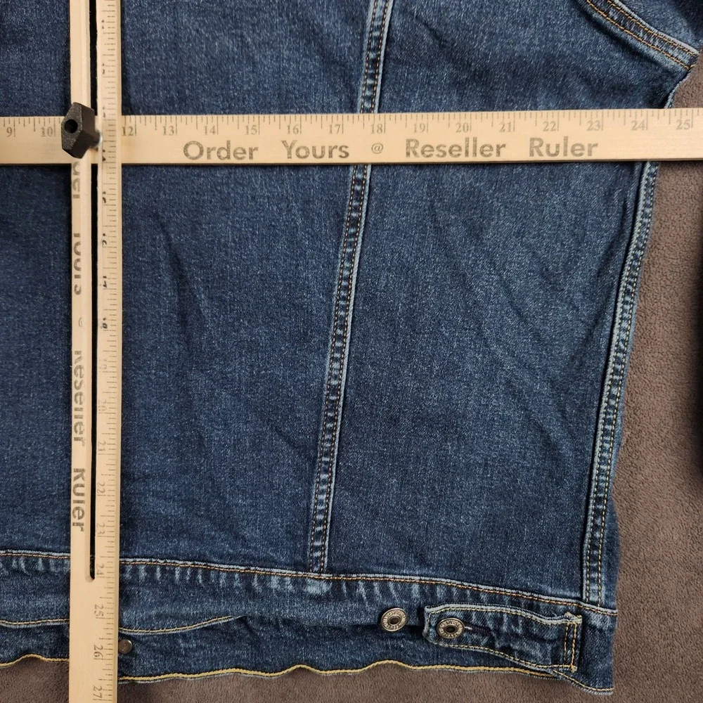 Levis Trucker Jacket Mens XL Dark Wash Blue Standard Fit Stretch Denim - Picture 8 of 10